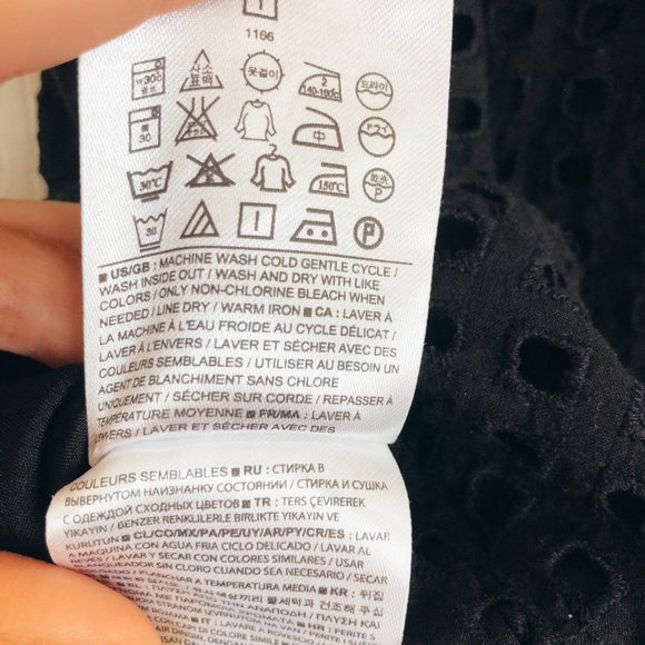 Banana Republic Black Eyelet Detail Skirt Size 4 - Picture 5 of 8